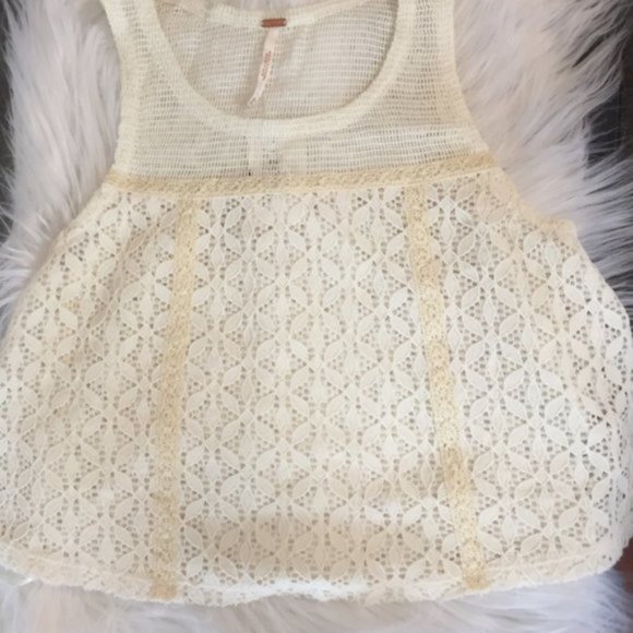 Free People NWT XS White Sleeveless Flounce Top - Picture 3 of 6